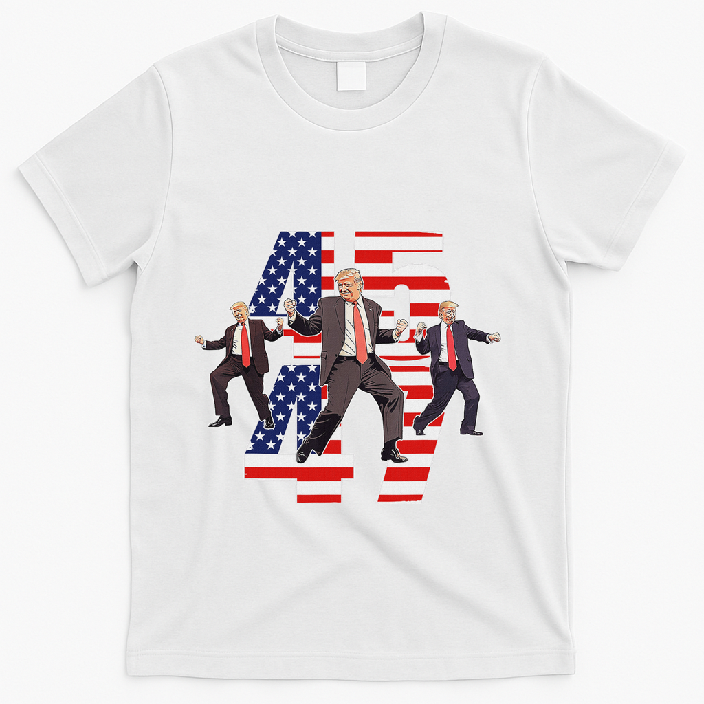 Trump Funny Victory Dance Trump Dancing America 47 T-Shirt - White
