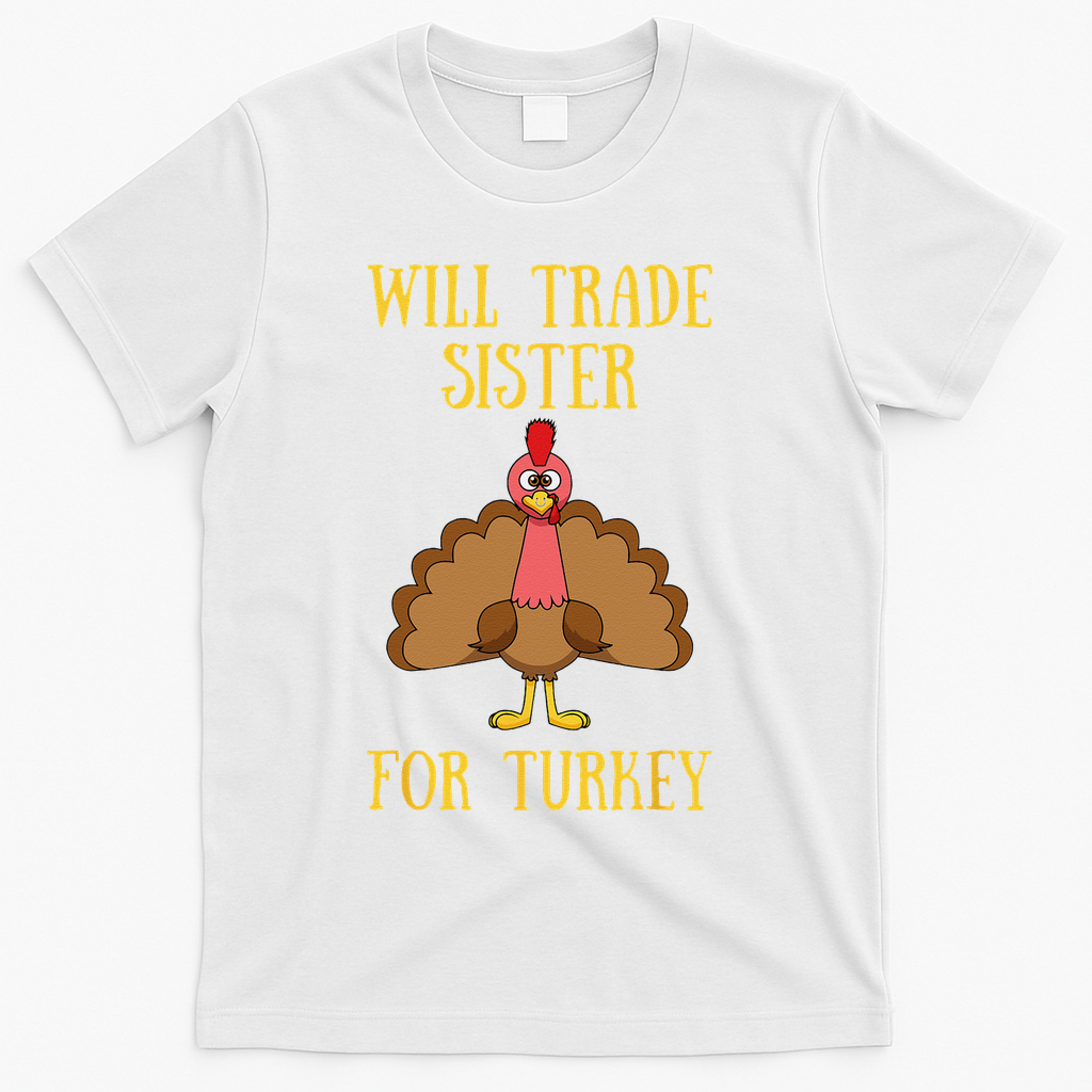 Thanksgiving For Will Trade Sister For Turkey T-Shirt - White