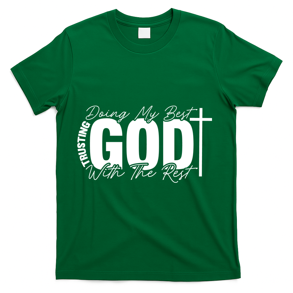 Trusting God Christian Quote T-Shirt - Green