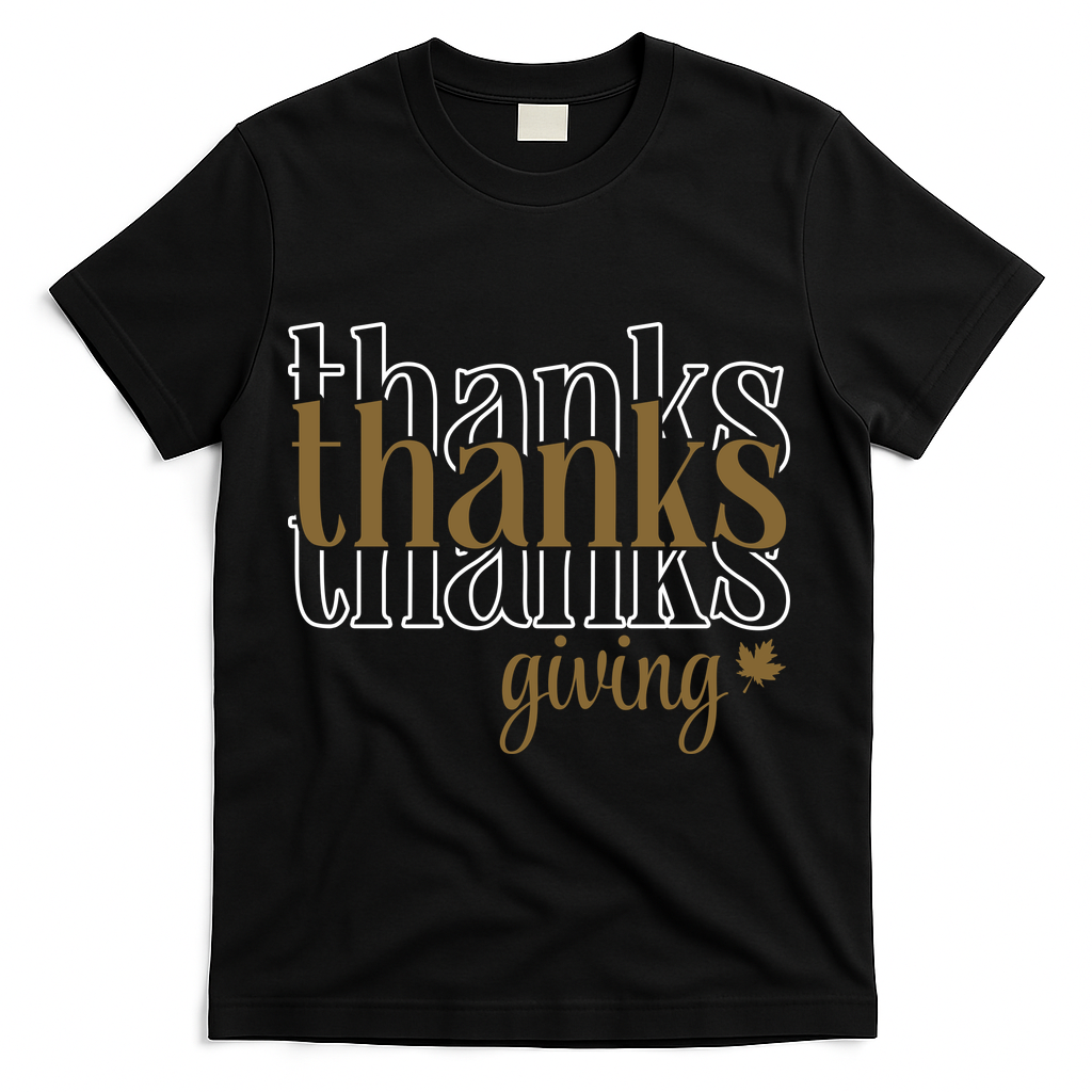 Thanks Giving Cute Thanksgiving Gift Design T-Shirt - Black