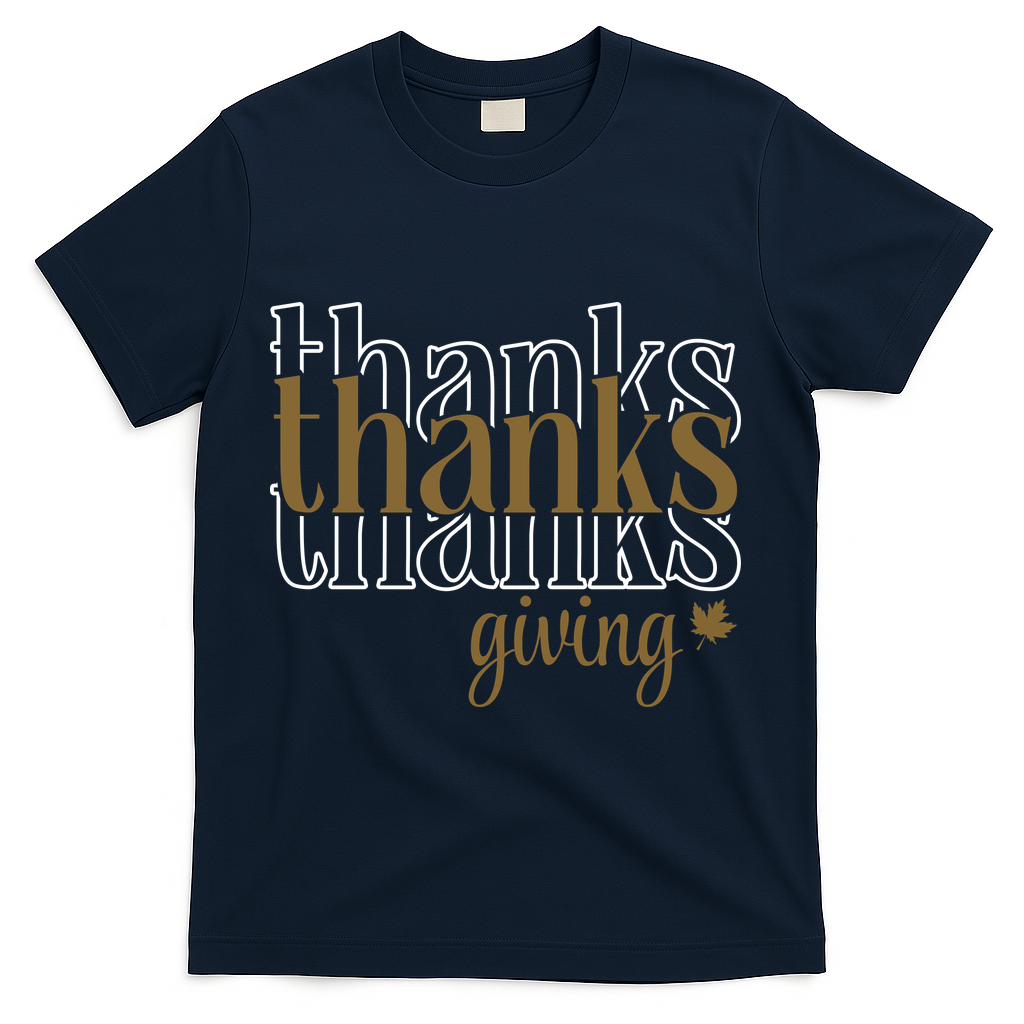 Thanks Giving Cute Thanksgiving Gift Design T-Shirt - Navy