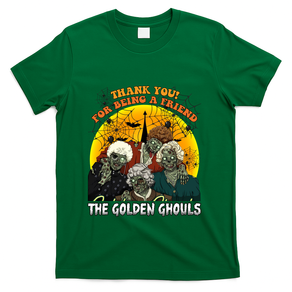 The Golden Ghouls Vintage Halloween Spooky Golden T-Shirt - Green