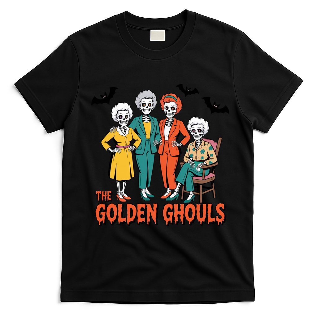 The Golden Ghouls Girls Halloween Funny Classic TV Show Spoof T-Shirt - Black