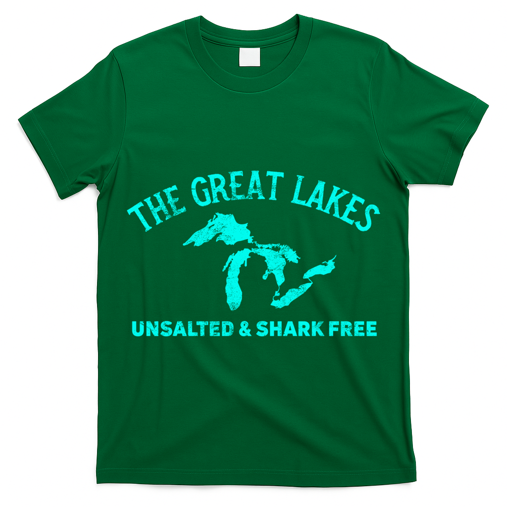 The Great Lakes Unsalted And Shark Free Michigan Gift Vintage Gift T-Shirt