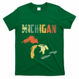 The Great Lakes Largest Water Retro Color Michigan MI Pride T-Shirt