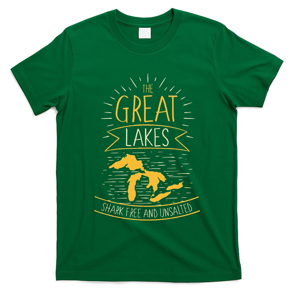 The Great Lakes Shark Free Unsalted Michigan Gift T-Shirt