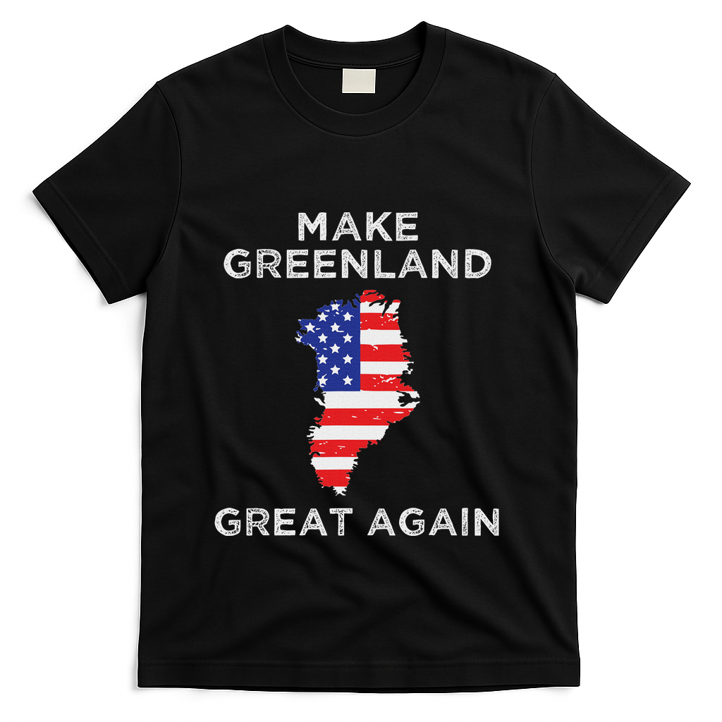 Trump Greenland Make Great Again Map T-Shirt - Black