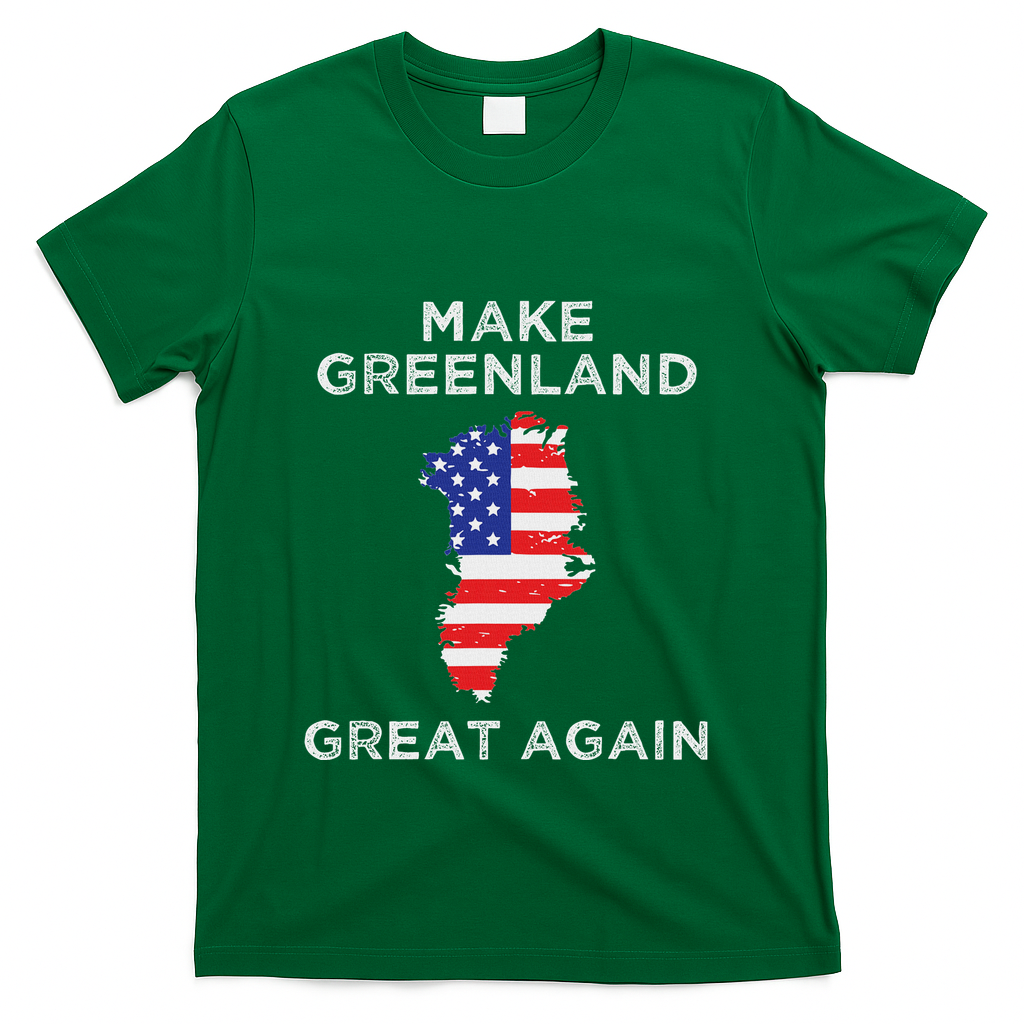 Trump Greenland Make Great Again Map T-Shirt - Green