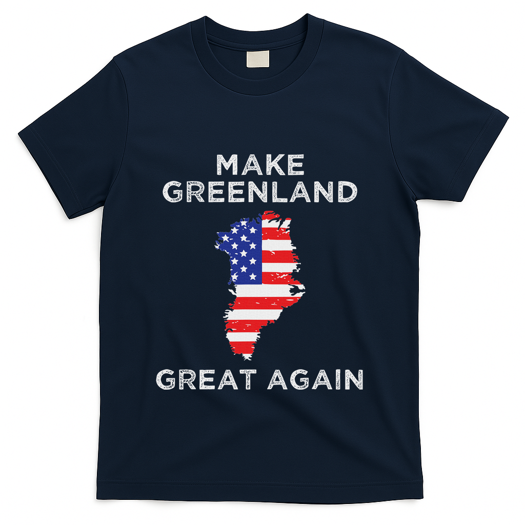 Trump Greenland Make Great Again Map T-Shirt - Navy