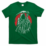 The Grim Reaper Skeleton Skull Death Scythe Grunge Horror T-Shirt - Irish Green