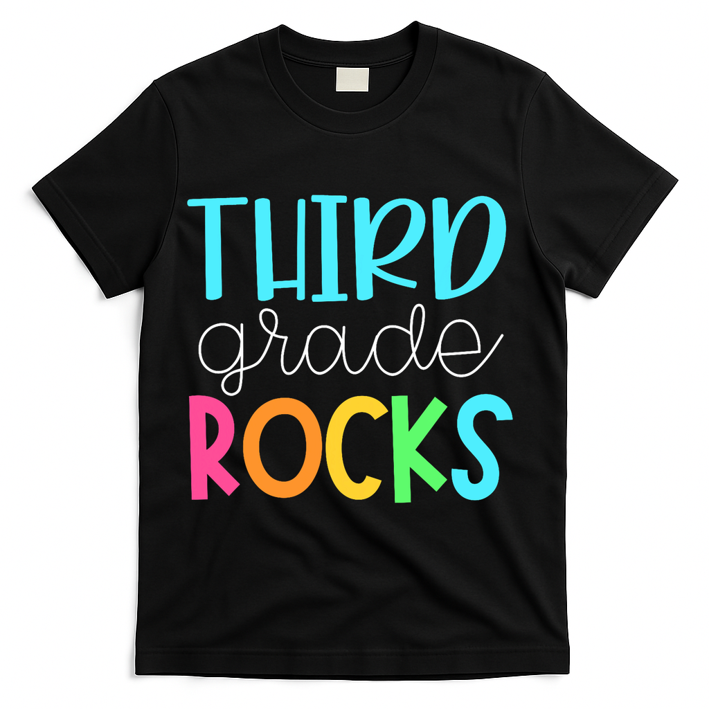 Third Grade Teacher Team - 3rd Grade Rocks T-Shirt - Black