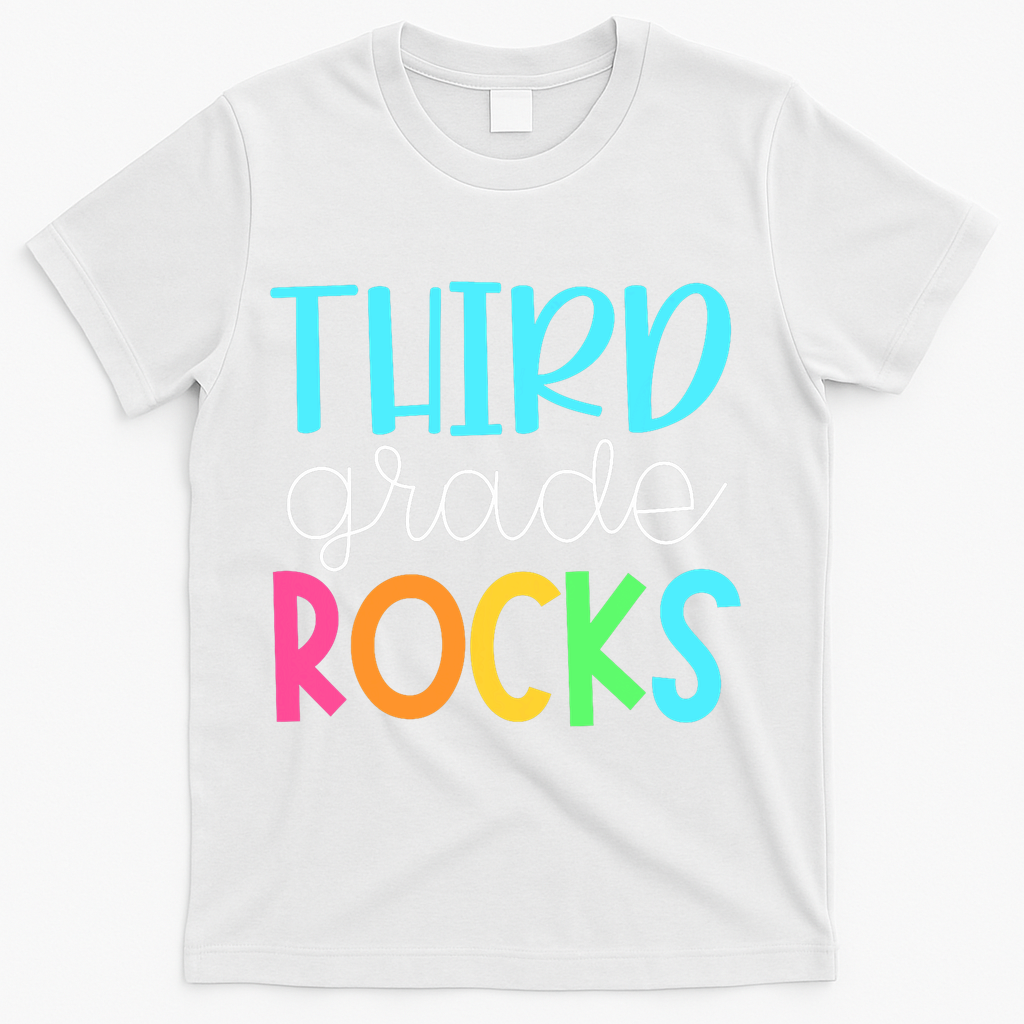 Third Grade Teacher Team - 3rd Grade Rocks T-Shirt - White