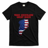 Trump Greenland Usa Flag Make Greenland Great Again Map T-Shirt - Black