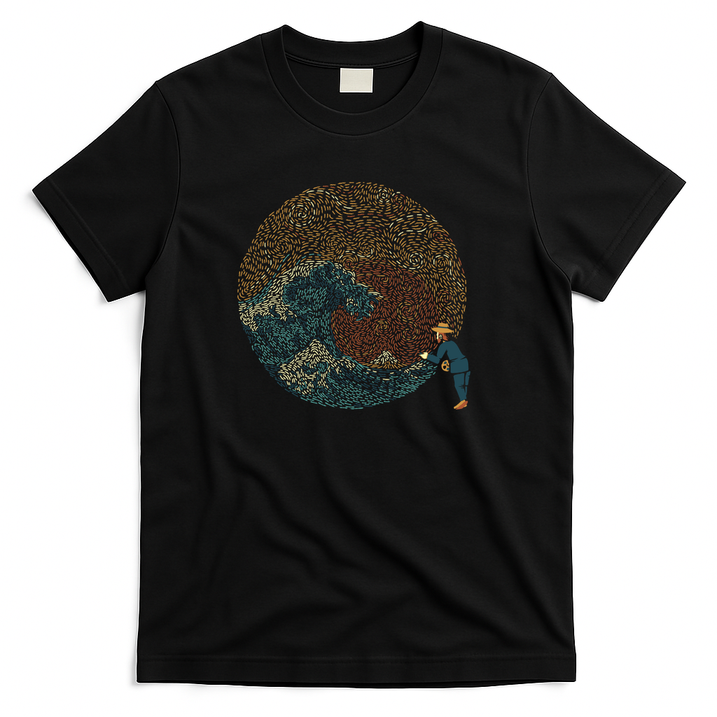 The Great Wave off Van Gogh by Tobe Fonseca - Black
