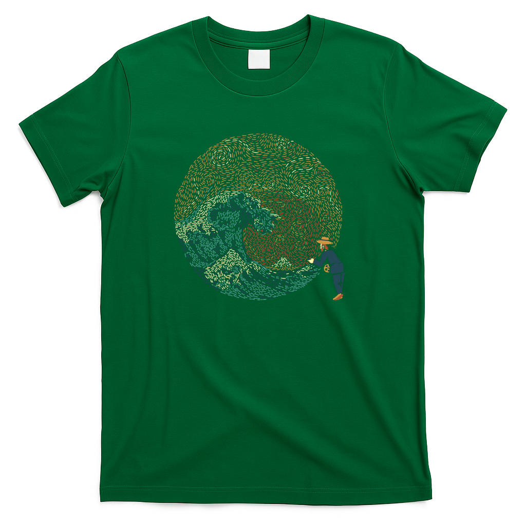 The Great Wave off Van Gogh by Tobe Fonseca - Green