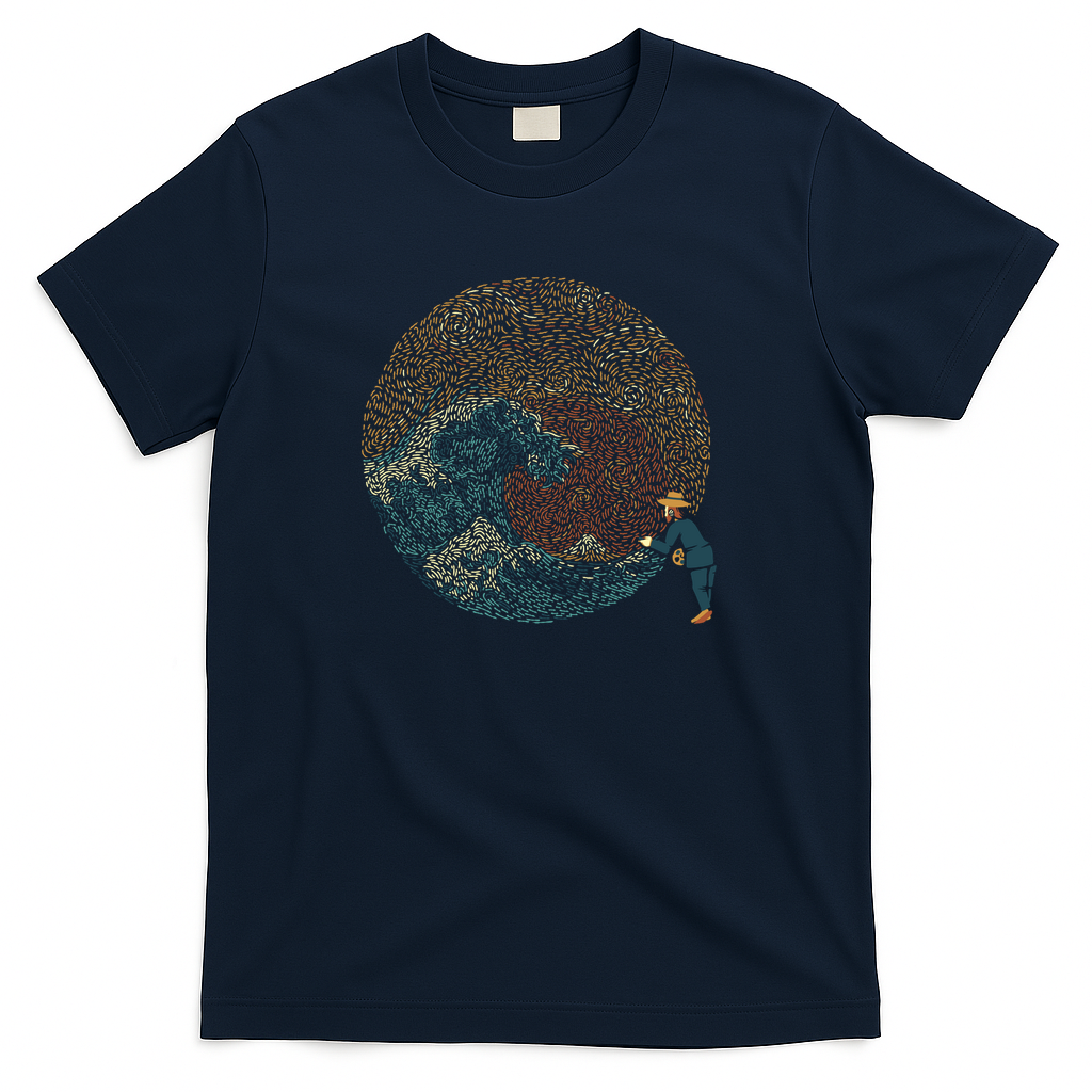 The Great Wave off Van Gogh by Tobe Fonseca - Navy