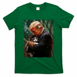 Trump Hugging An Orange Cat 2024 Make Cats Safe Again T-Shirt