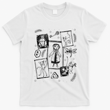 Thriller Horror And Cat Coraline Aesthetic T-Shirt - White