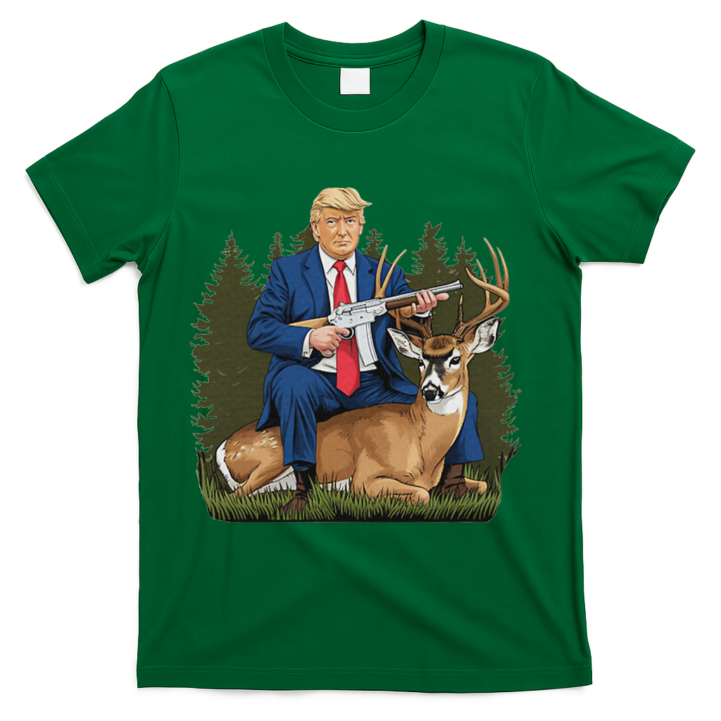 Trump Hunting Deer T-Shirt - Green