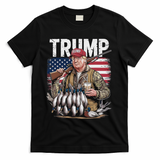 Trump Hunting Duck Hello Hunting Camo Hunting T-Shirt - Black