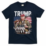 Trump Hunting Duck Hello Hunting Camo Hunting T-Shirt - Navy