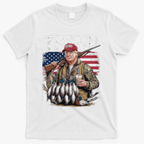 Trump Hunting Duck Hello Hunting Camo Hunting T-Shirt - White