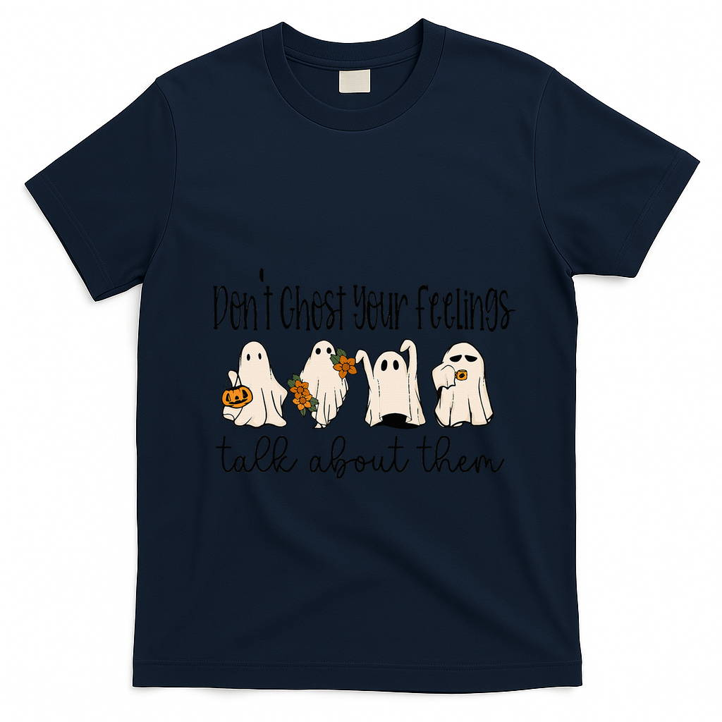 Tal Health Halloween DonT Ghost Your Feelings Halloween T-Shirt - Navy Blue