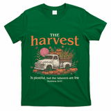 The Harvest Is Plentiful Christian Fall Autumn Vintage Truck T-Shirt - Green