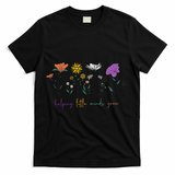 Teacher Helping Little Minds Grow Back To School Wildflower T-Shirt - Black