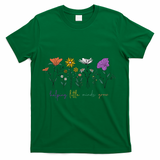 Teacher Helping Little Minds Grow Back To School Wildflower T-Shirt - Green