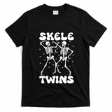 Twins Halloween Matching Skeletwins T-Shirt - Black