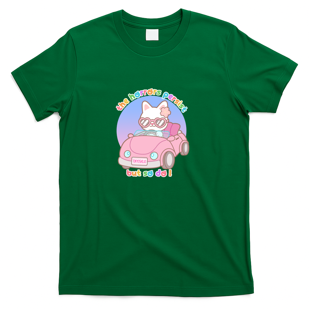 The Horrors Persist But So Do I - Hanami the Cat - Green