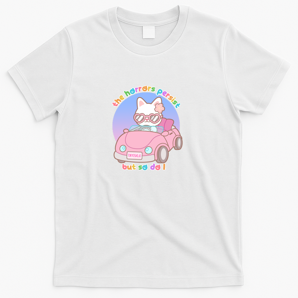 The Horrors Persist But So Do I - Hanami the Cat - White