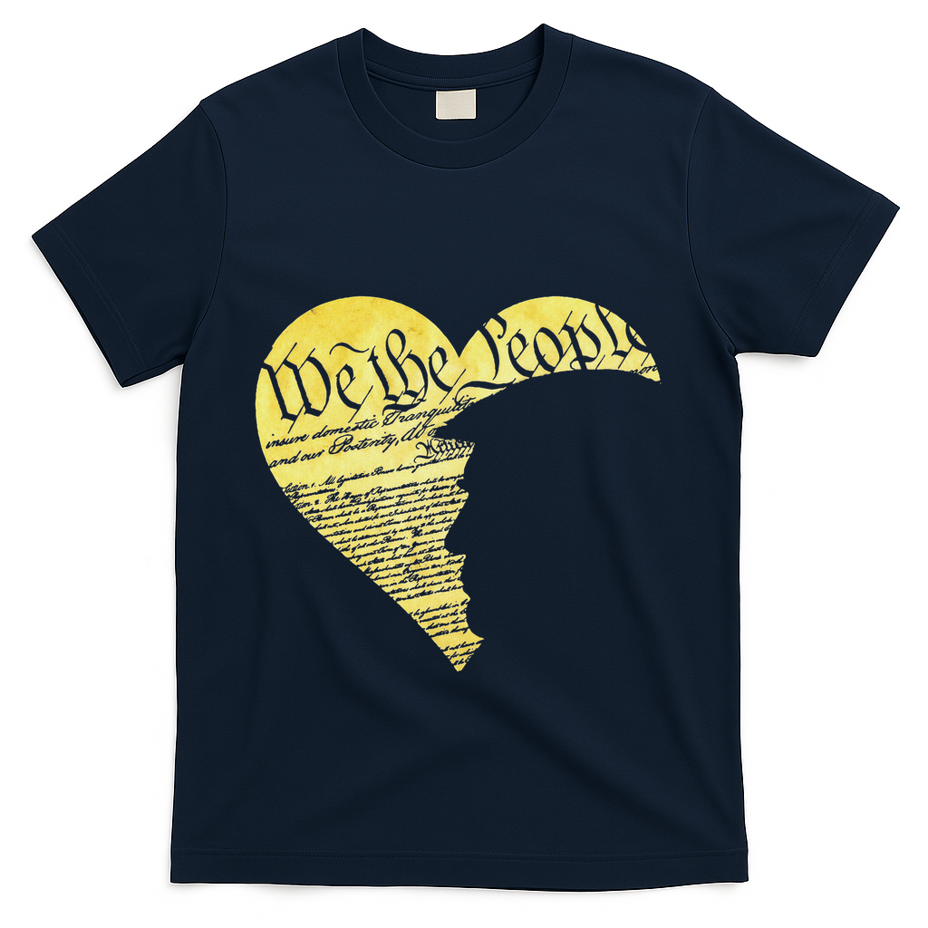 Trump Heart U.S. American Constitution 4th Of July Vintage T-Shirt - Navy