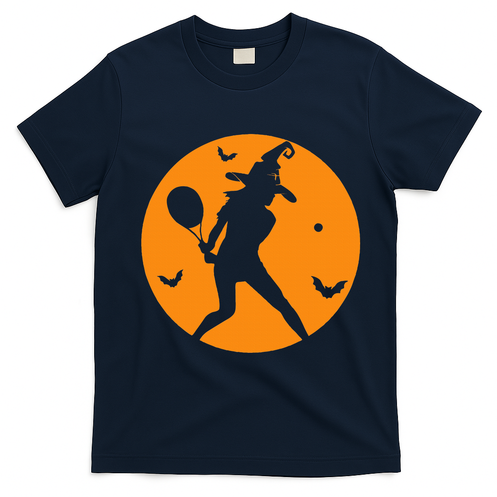Tennis Halloween Witch Costume For Tennis Players Coaches T-Shirt - Navy Blue
