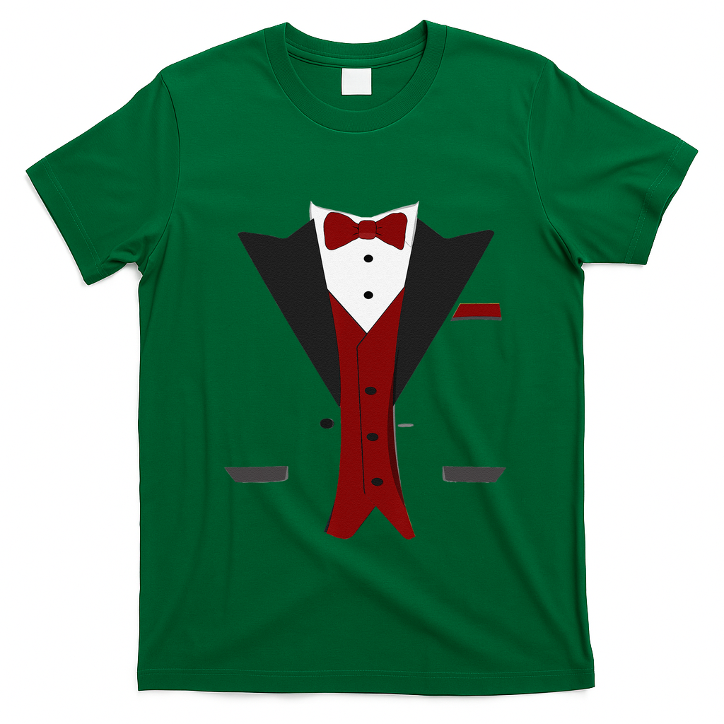 Tuxedo Halloween Wedding Groom Funny Red Costume T-Shirt - Irish Green