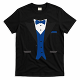Tuxedo Halloween Wedding Groom Costume Blue Funny T-Shirt - Black