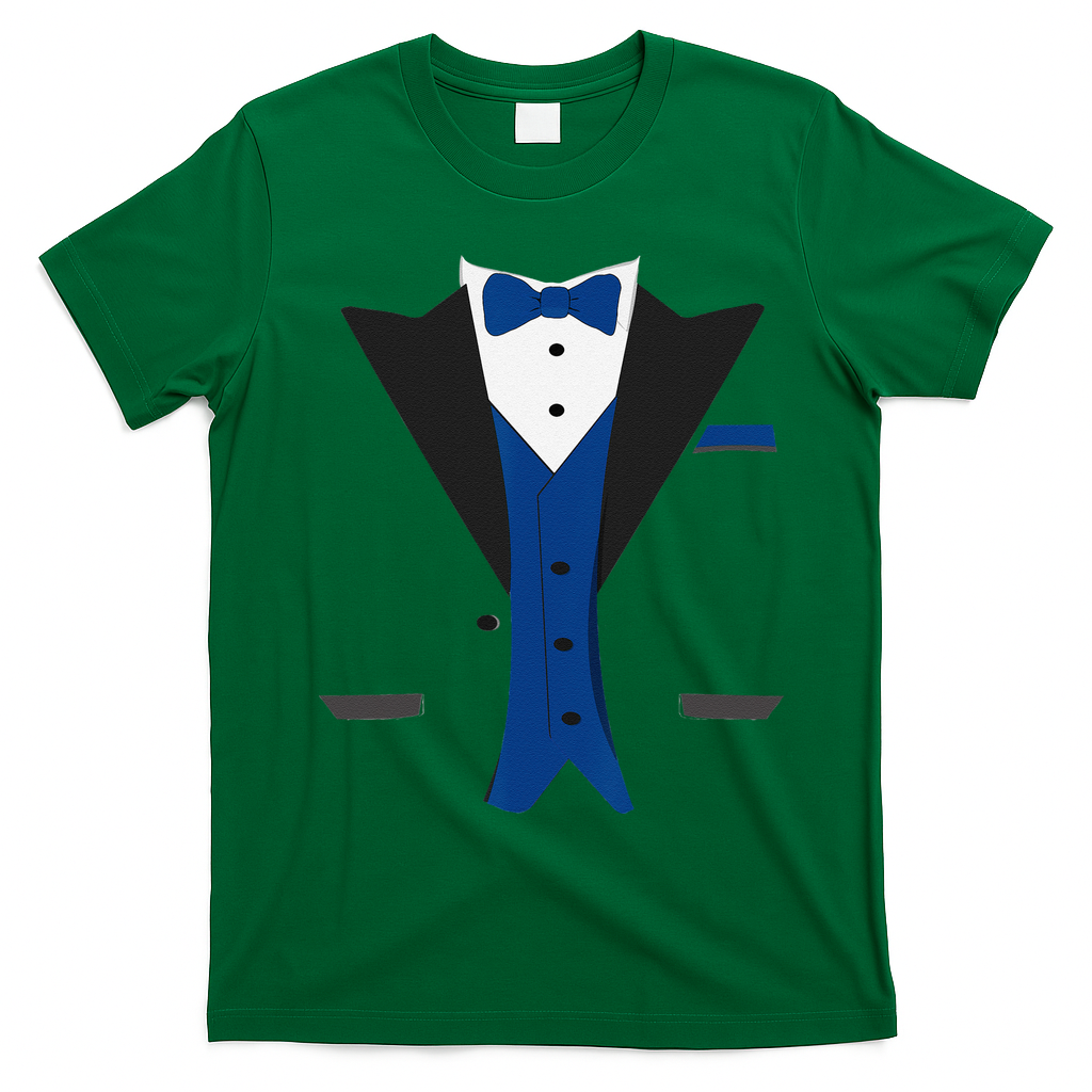 Tuxedo Halloween Wedding Groom Costume Blue Funny T-Shirt - Irish Green
