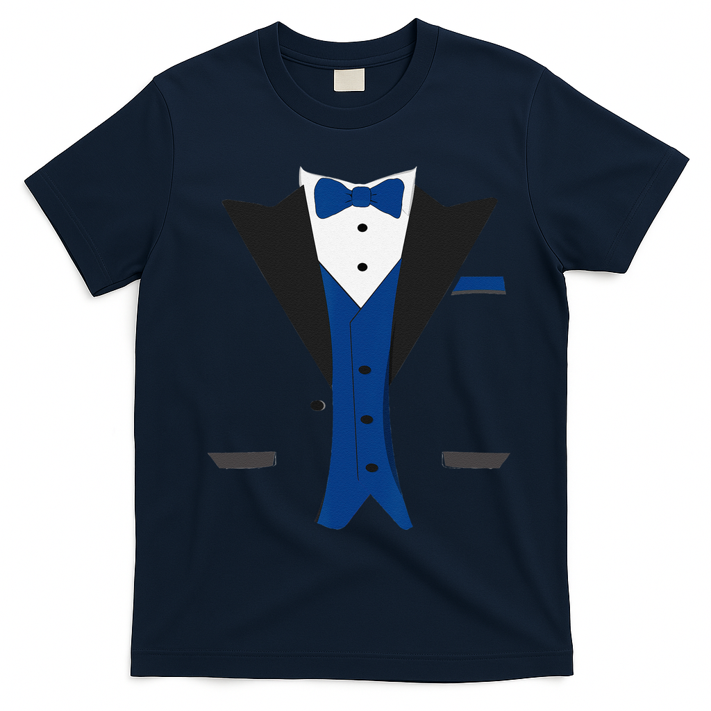Tuxedo Halloween Wedding Groom Costume Blue Funny T-Shirt - Navy Blue