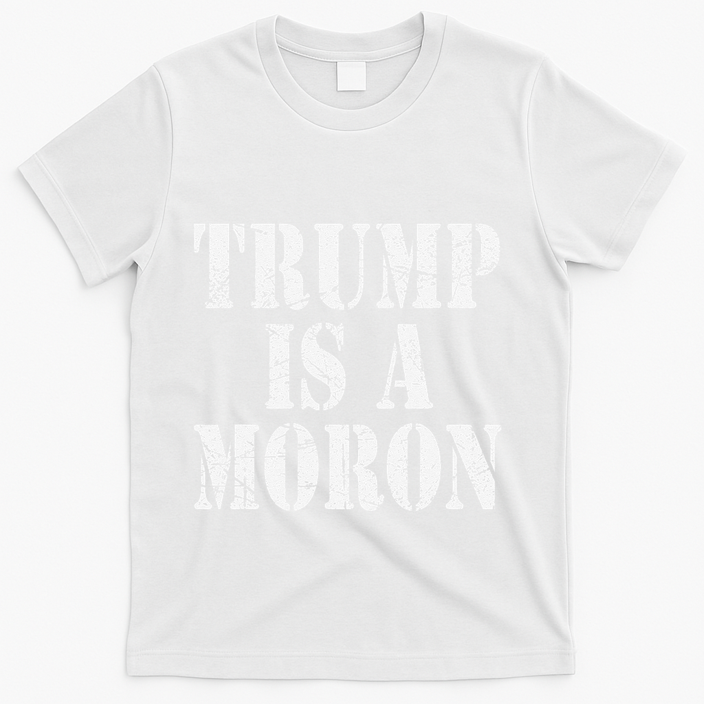 Trump Is A Moron Antitrump Dumb Stupid Idiot T-Shirt - White