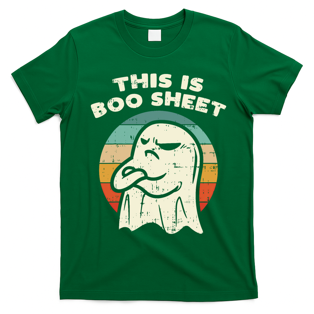 This Is Boo Sheet Ghost Retro Halloween Costume T-Shirt - Irish Green