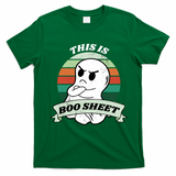 This Is Boo Sheet Cartoon Ghost Funny Halloween T-Shirt - Irish Green