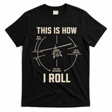 This Is How I Roll Funny Helicopter T-Shirt - Black