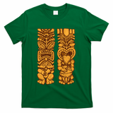 Wooden statues of Tiki with ukulele and drum T-Shirt