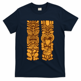 Wooden statues of Tiki with ukulele and drum T-Shirt
