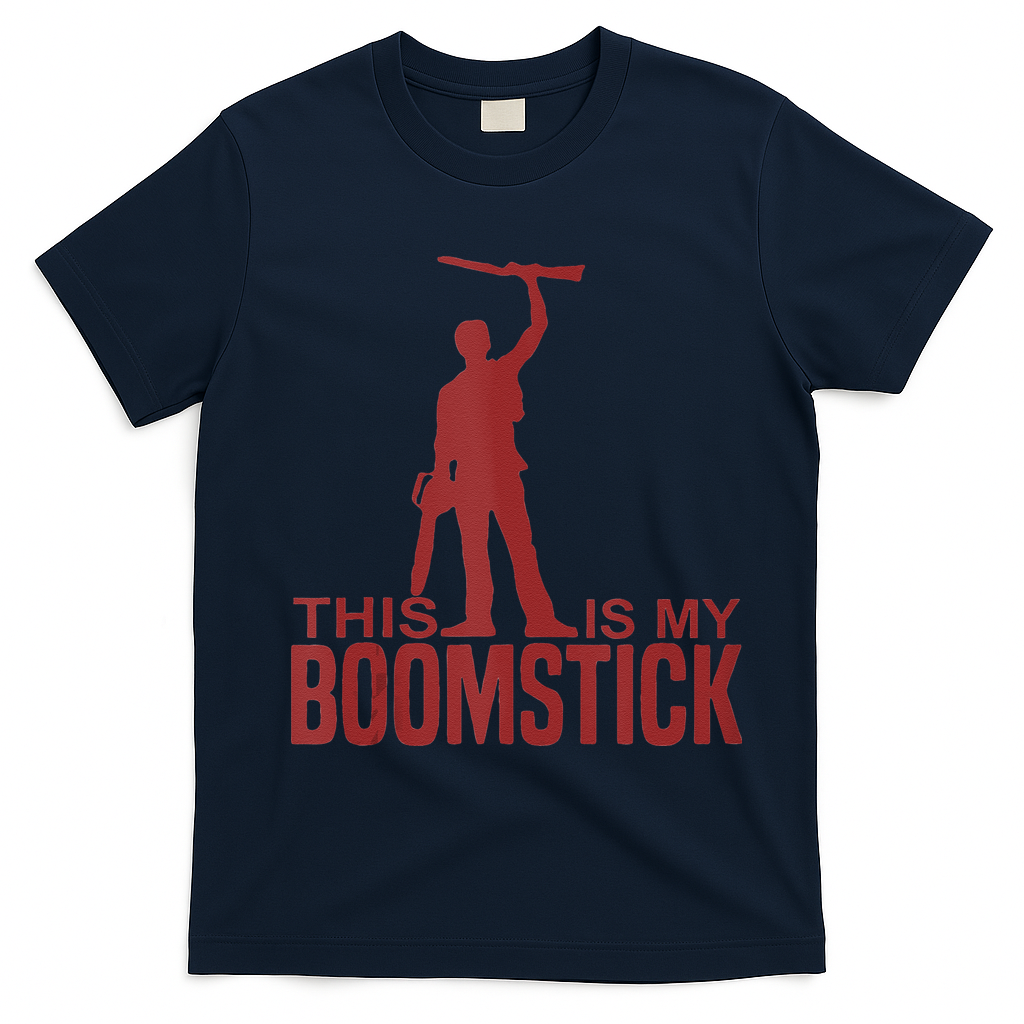 This Is My Boomstick Shotgun Chainsaw Dead Evil Halloween Gift T-Shirt - Navy Blue