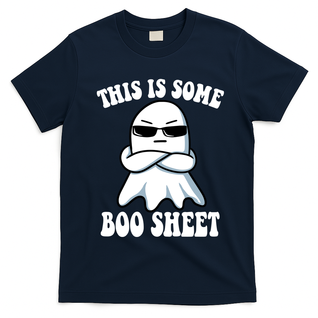 This Is Some Boo Sheet Funny Ghost T-Shirt - Navy Blue