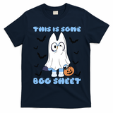 This Is Some Boo Sheet Funny Cute Dog Ghoul Halloween T-Shirt - Navy Blue