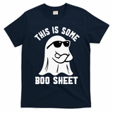 This Is Some Boo Sheet Ghost Retro Halloween Costume T-Shirt - Navy Blue