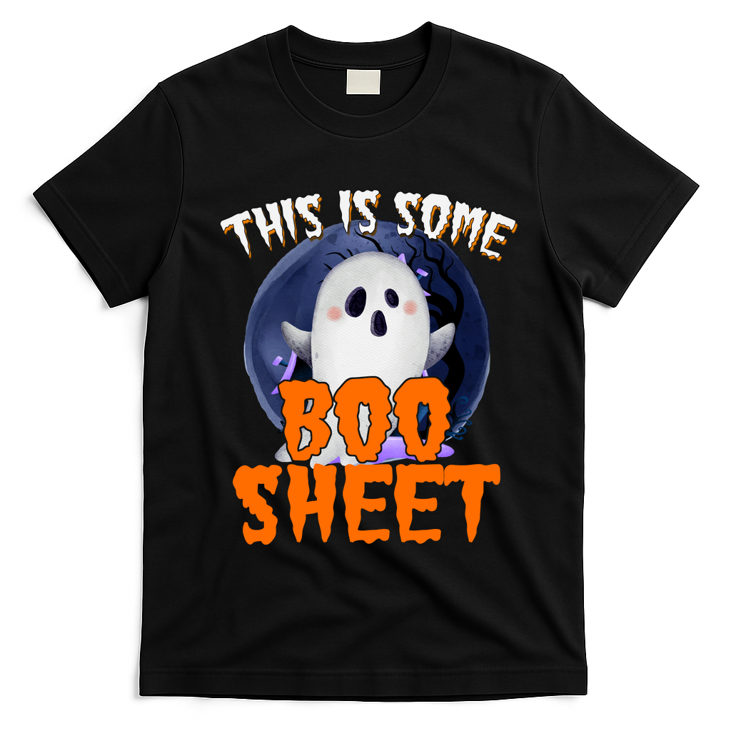 This Is Some Boo Sheet Funny Halloween Ghost T-Shirt - Black